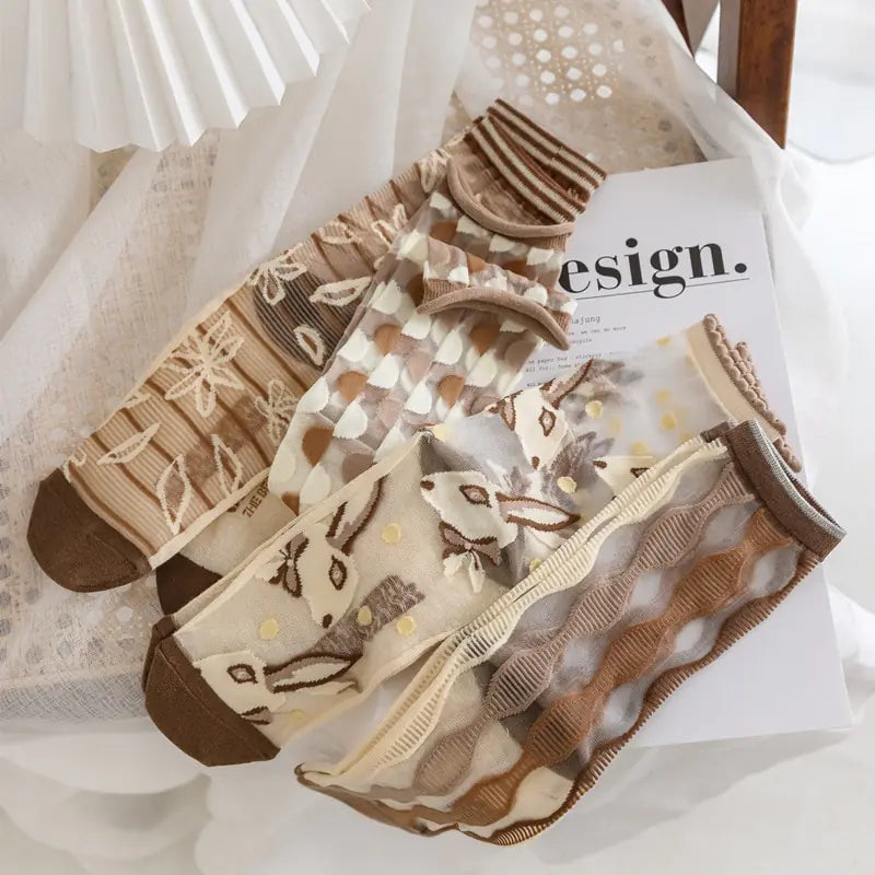 Novelty Harajuku Crystal Silk Socks